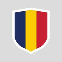 Chad Flag Shield Shape Frame vector