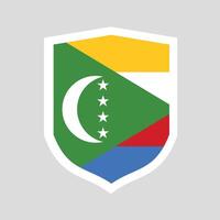 Comoros Flag Shield Shape Frame vector