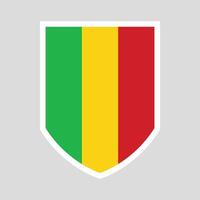 Mali Flag Shield Shape Frame vector