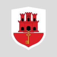 Gibraltar Flag Shield Shape Frame vector