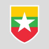 Myanmar Flag Shield Shape Frame vector