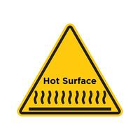 Hot surface warning indicating high risk of burns and injuries vector