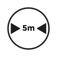 Maintain Safe Distance Five Meter Sign Ensure Safety in Workspaces vector