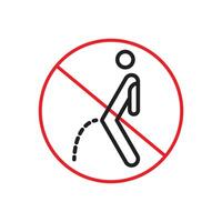 Prohibit Public Urination Sign Maintain Cleanliness Essential for Hygiene and Public Spaces vector