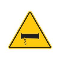 Cautionary alert about potential hazards from water or chemical spills vector