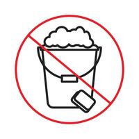 Cleaning Bucket and Sponge Icon Essential for Janitorial Services and Clean Environments vector