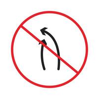 Enhance traffic safety with this no overtaking sign, featuring a clear directional arrow and prohibition icon, perfect for ensuring safe driving practices on roads and highways. vector