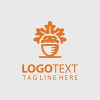 Acorn Fruit logo illustrations vector