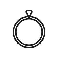 Diamond ring icon mark in filled style vector