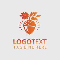 Acorn Fruit logo illustrations vector