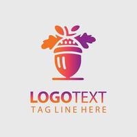 Acorn Fruit logo illustrations vector