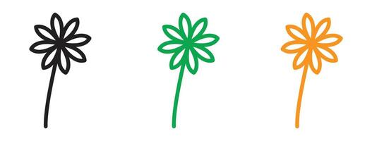 Flower icon set vector