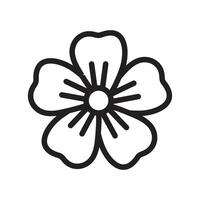 Flax flower icon mark in filled style vector