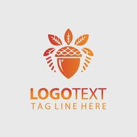 Acorn Fruit logo illustrations vector