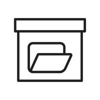 Folder box icon mark in filled style vector