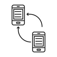 Data transfer icon mark in filled style vector