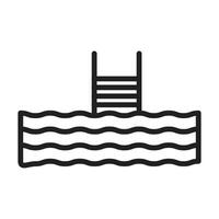 Ladder in swimming pool icon line art vector