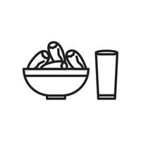 Iftar Meal Icon Ideal for Ramadan Breaking Fast and Community Events vector