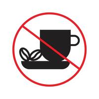 Coffee Cup Prohibited Sign Restrict Beverage Consumption in Specific Zones vector