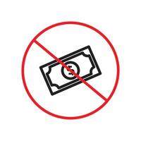 Prevent cash transactions in secure areas with this no money sign, featuring a clear prohibition icon and warning label, ideal for maintaining financial security. vector