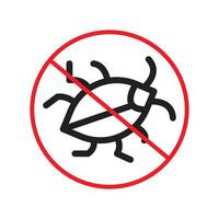 Prohibit parasitic insects with this no insects sign, featuring a clear pest control icon and warning label, ideal for health and safety in public spaces. vector
