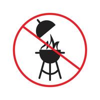Barbecue Fire Prohibited Sign Prevent Fire Hazards in Public Spaces vector