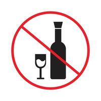 Prohibited alcohol consumption notice designating an alcohol-free zone vector