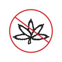 No marijuana use allowed sign, featuring a clear prohibition icon and warning label, ideal for drug-free zones and promoting health and safety. vector