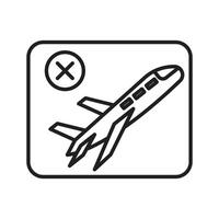 Airspace Restriction No Plane Sign for Safety Warnings and Prohibited Actions vector