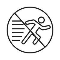 No Running Allowed Sign for Safety in Public Spaces and Educational Institutions vector
