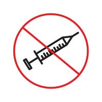 No Syringe Use Allowed Sign Prohibit Drug Use Essential for Safe and Clean Environments vector
