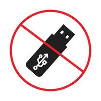 USB Device Restriction Sign Enhance Security by Prohibiting USB Use vector