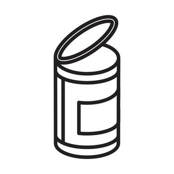 Open Tin Can Graphic Emphasizing Easy-Open and Practical Food Packaging vector