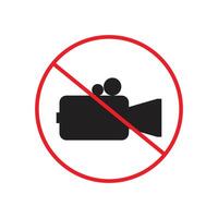 No recording allowed indicating restriction on filming activities vector