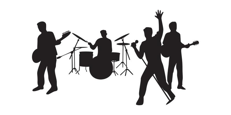 Rock Band Silhouette Vector Art, Icons, and Graphics for Free Download