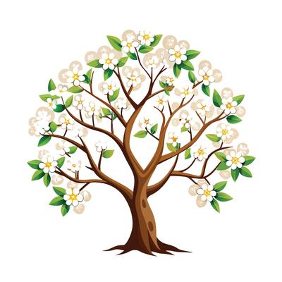 Beautiful Single Big Tree Illustration