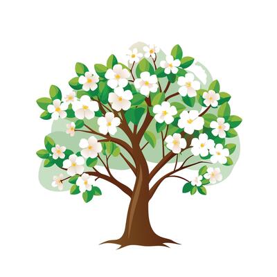 Beautiful Single Big Tree Illustration