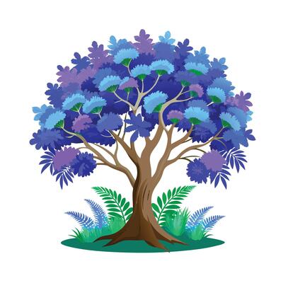 Beautiful Single Big Tree Illustration