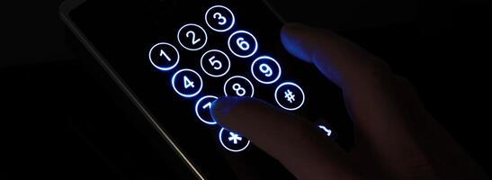 Illuminated Dial Pad in Dark Setting. photo