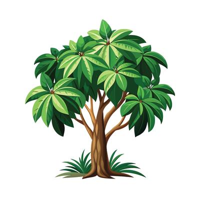 Beautiful Single Big Tree Illustration