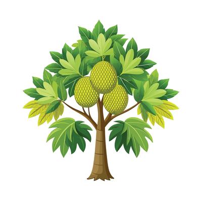 Beautiful Single Big Tree Illustration