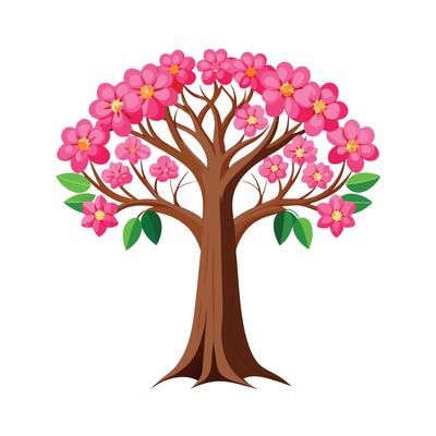 Beautiful Single Big Tree Illustration