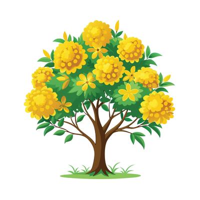 Beautiful Single Big Tree Illustration
