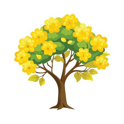Beautiful Single Big Tree Illustration