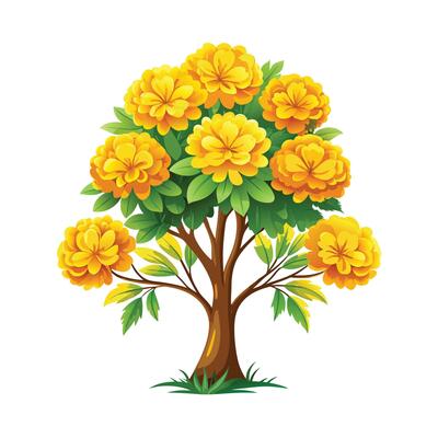 Beautiful Single Big Tree Illustration