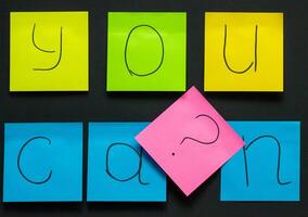 phrase you can with question mark, motivation concept photo