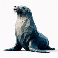 Low Polygon Style Illustrations of Various Animals on a White Background - Modern and Colorful Geometric Art photo