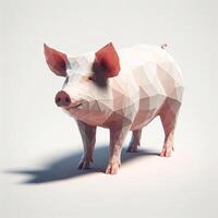Low Polygon Style Illustrations of Various Animals on a White Background - Modern and Colorful Geometric Art photo