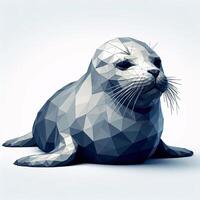 Low Polygon Style Illustrations of Various Animals on a White Background - Modern and Colorful Geometric Art photo