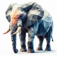 Low Polygon Style Illustrations of Various Animals on a White Background - Modern and Colorful Geometric Art photo